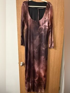 Boohoo Mesh low back maxi dress